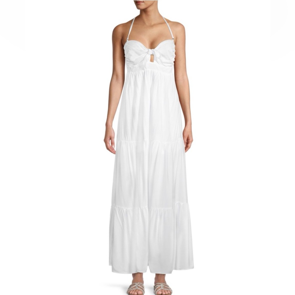 AURUM Halter Tiered Maxi Dress